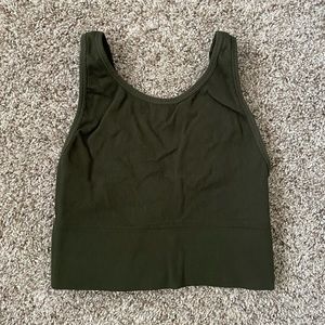 Victoria Secret Olive Green Ribbed High Neck Sports Bra
